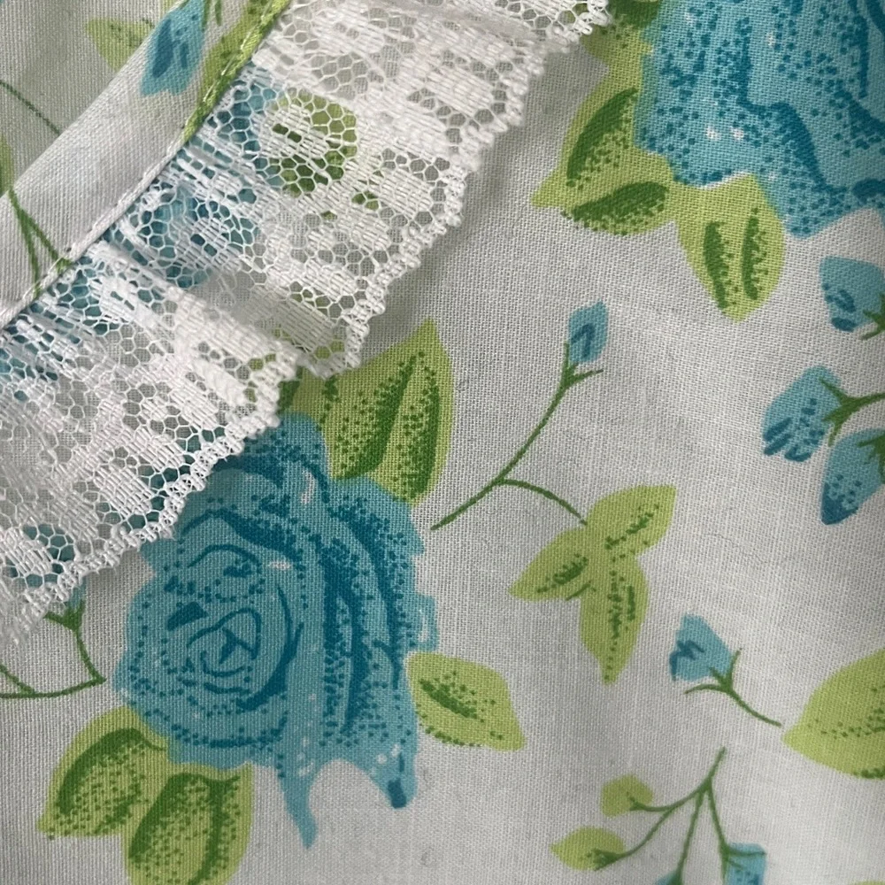 Vintage Floral Summer Cotton Nightgown Sz 2X lady Lindsay